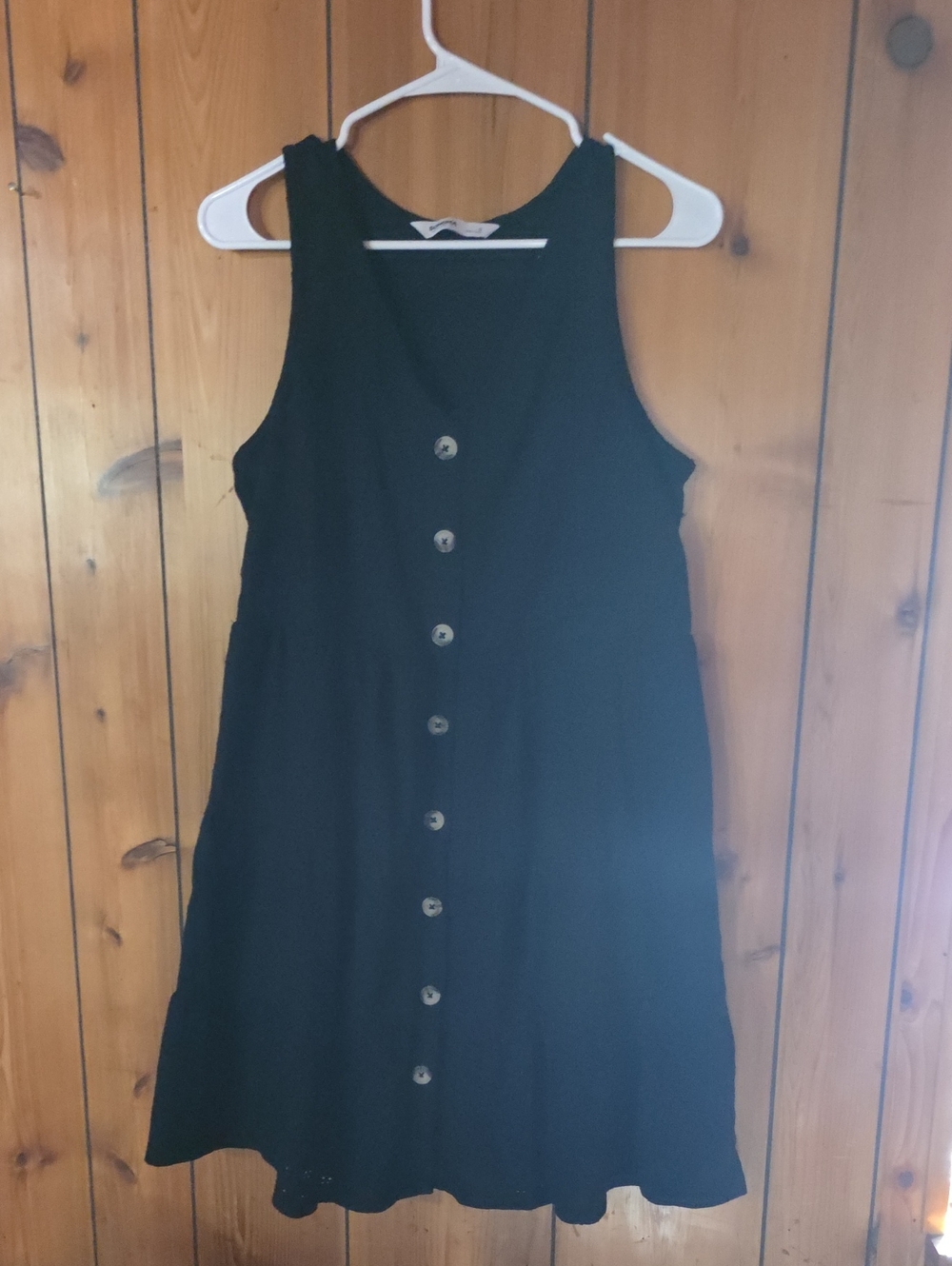 Sonoma Black Sleeveless Button-Front Mini Dress